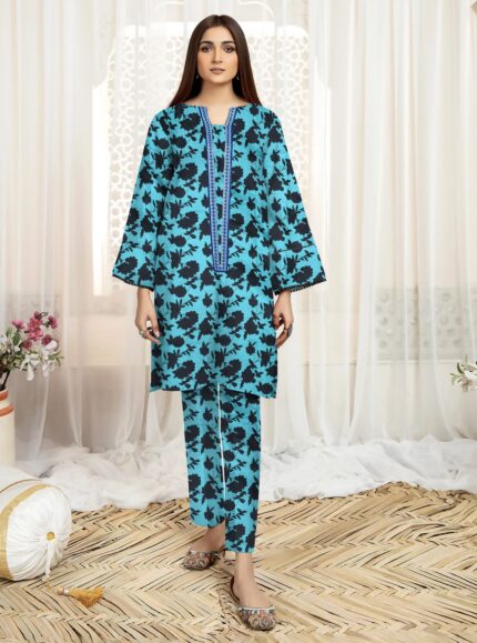 2 Pcs Unstitched Digital Print Suit DES-6196