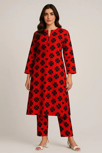 2 Pcs Unstitched Digital Print Suit JES-6023