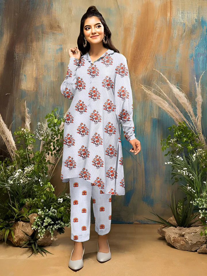 2 Pcs Unstitched Digital Print Suit JES-6028