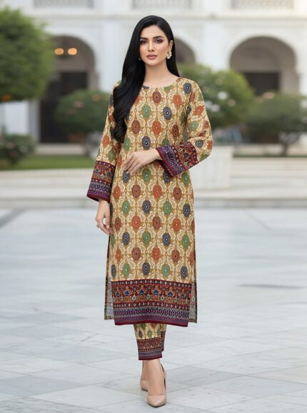 2 Pcs Unstitched Digital Print Suit DES-6174