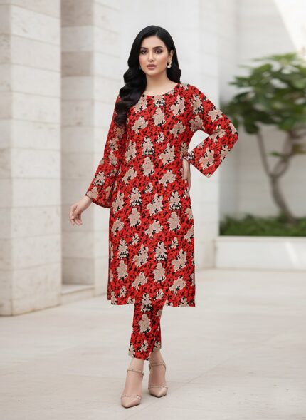 2 Pcs Unstitched Digital Print Suit DES-6218